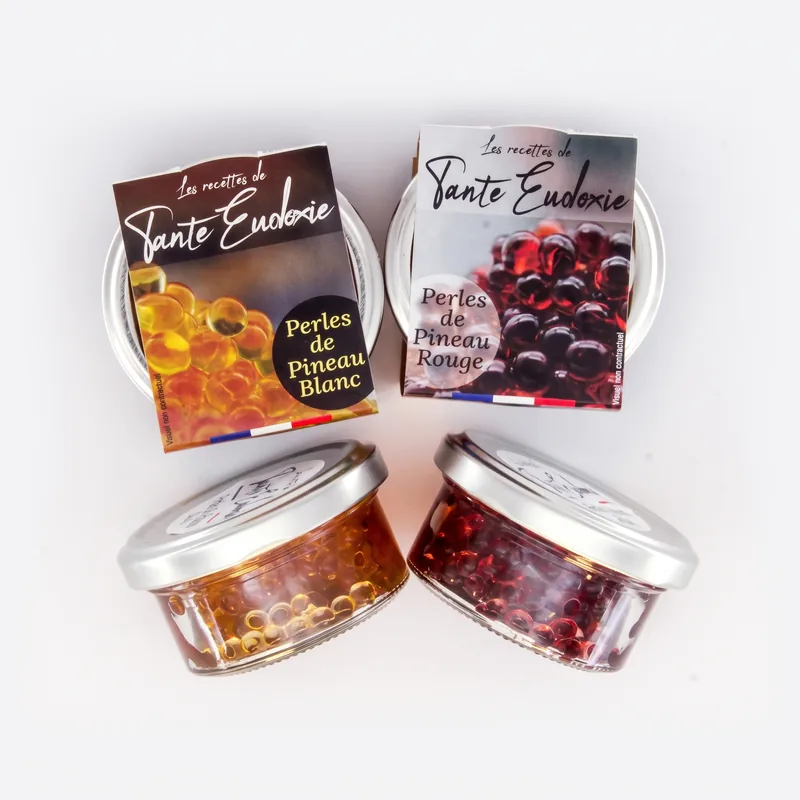 Pots et fourreaux des Perles de Pineau Blanc et Rouge Tante Eudoxie
